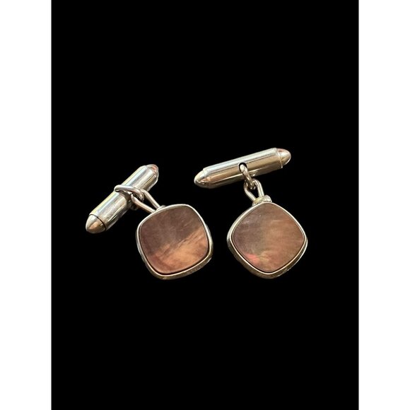 Vintage Genuine Kreisler Quality USA Dangling Style Carved Abalone Cufflinks - Picture 1 of 4